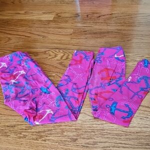 WOMENS Pink Anchor Print Leggings- Mommy & Me matching opportunity!